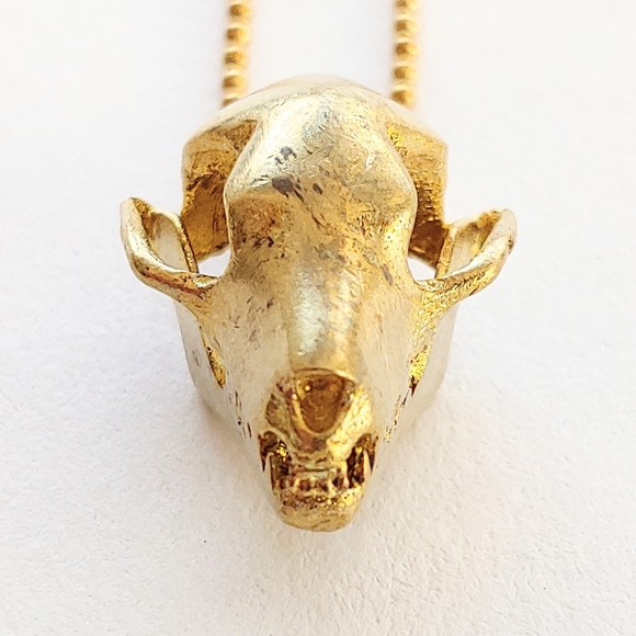 NEW small brass fruit bat scull necklace - Picture 5 of 6
